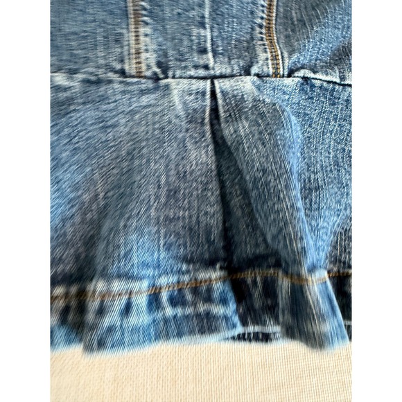 Michael Kors Womens Military Denim Jacket Blue Medium Wash Button Up Coat Size M - Picture 10 of 16